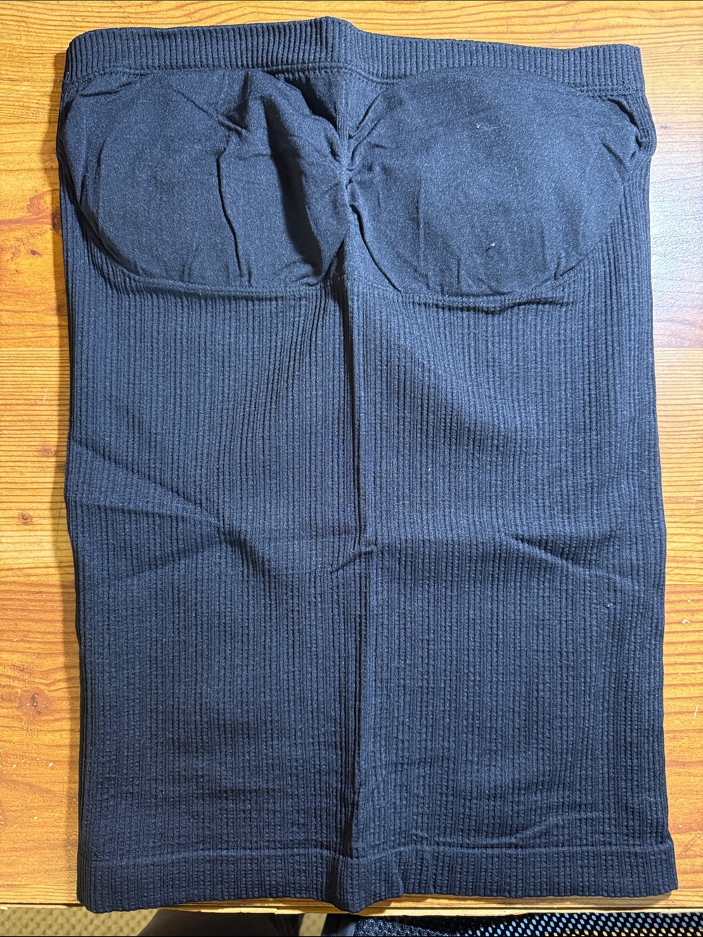 Black Ribbed Shapewear Slip Shirt